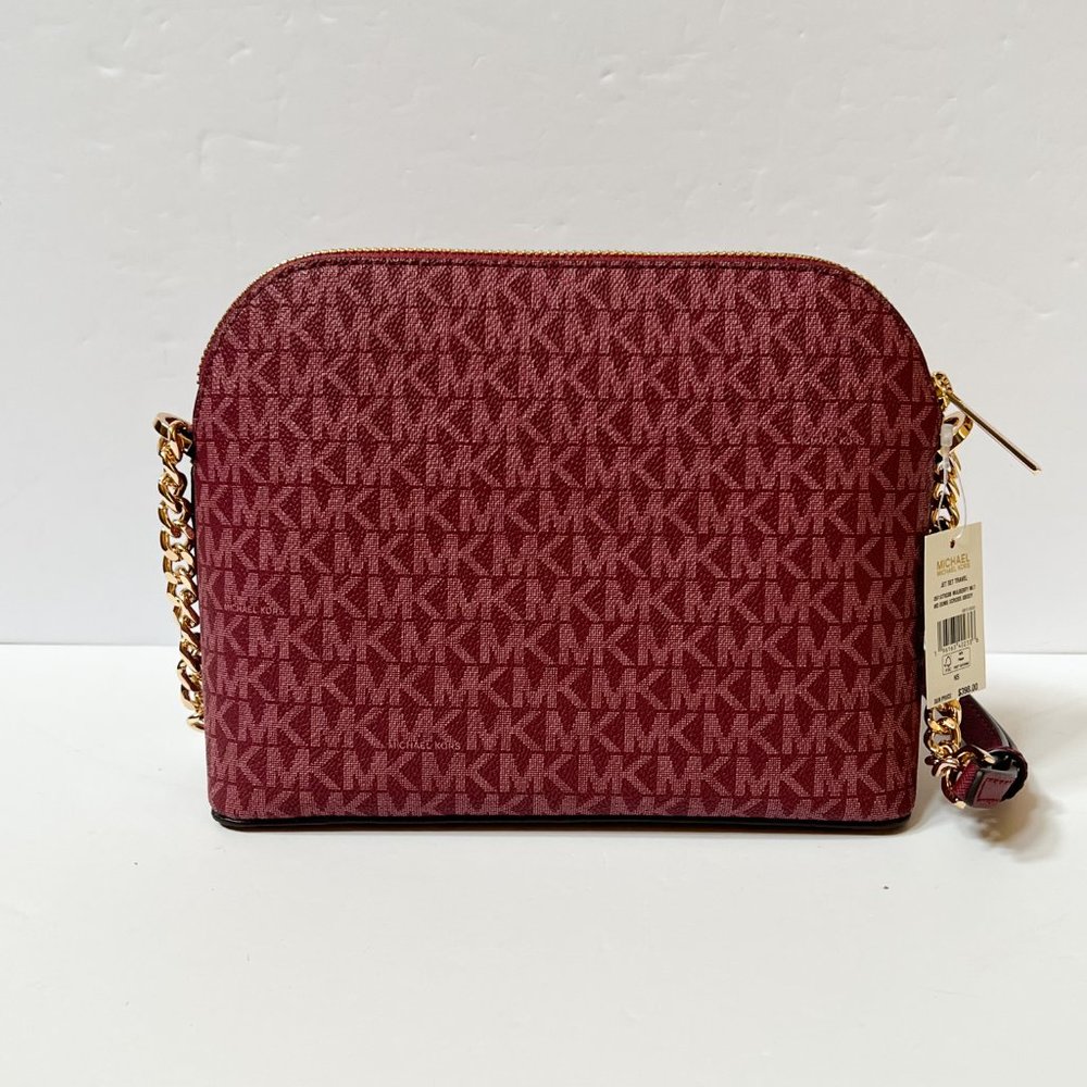 Michael Kors Jet Set Travel Dome Shoulder Crossbody Bag MK Mulberry - Picture 5 of 11